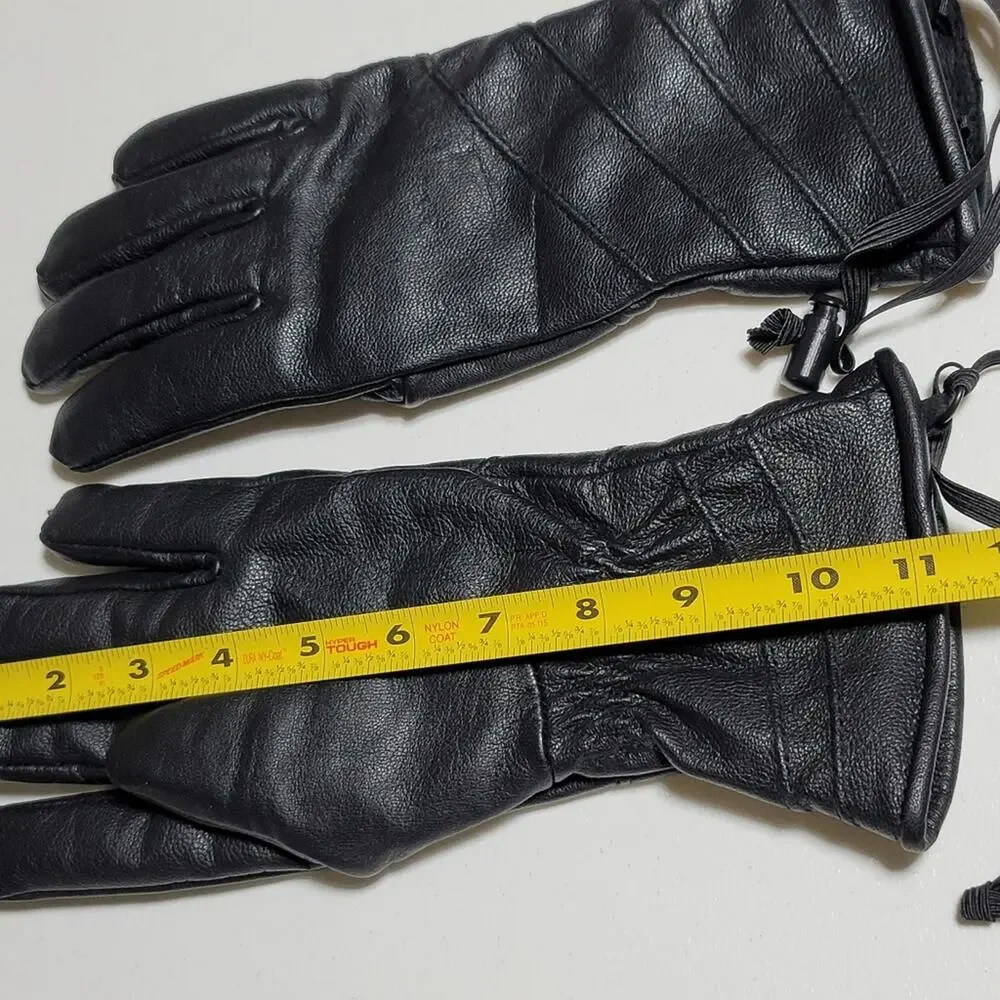 Celtek Domo Leather Gloves Womens Large Black‎ Faux Fur Lined Driving Winter New